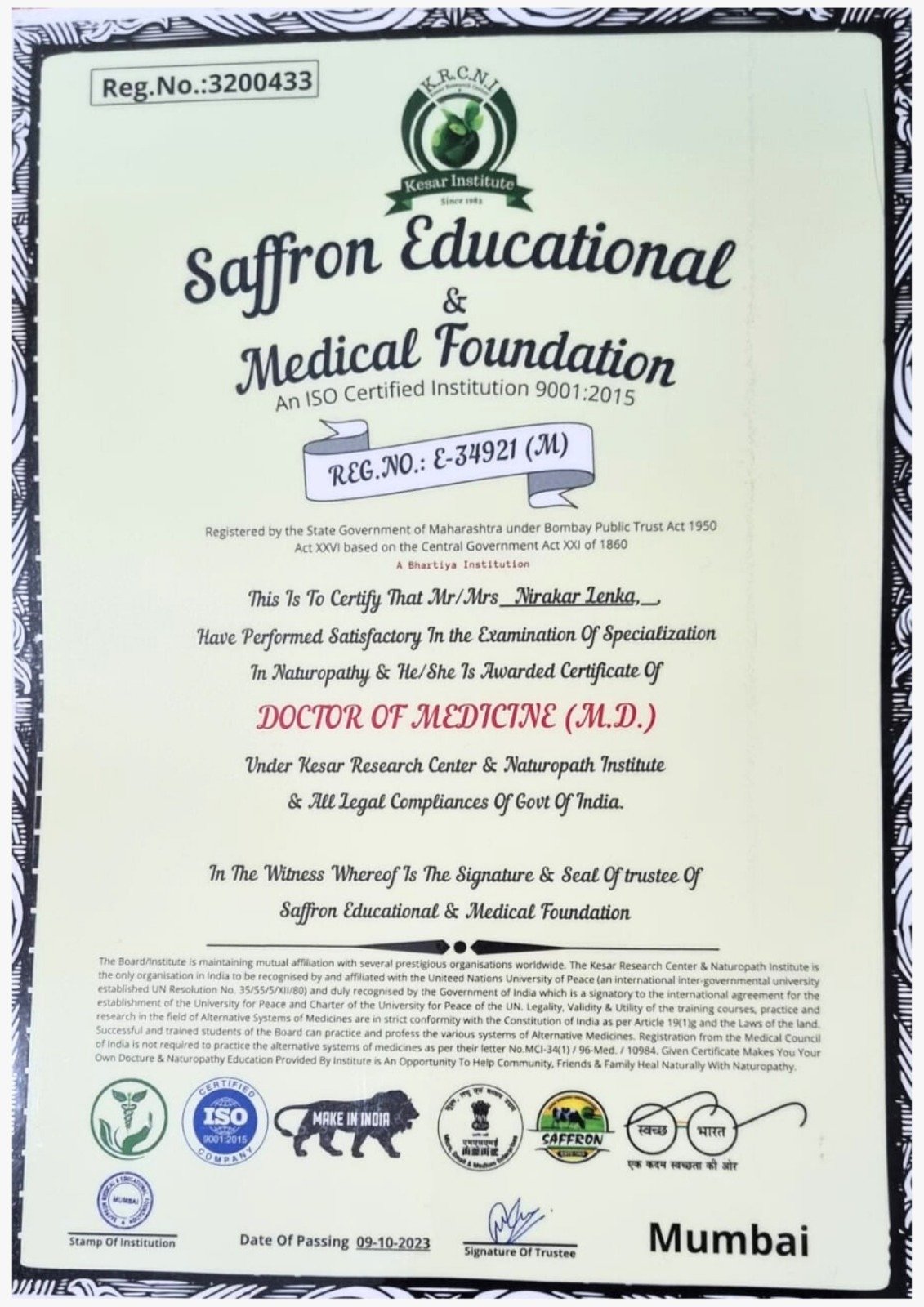 Certificate 14